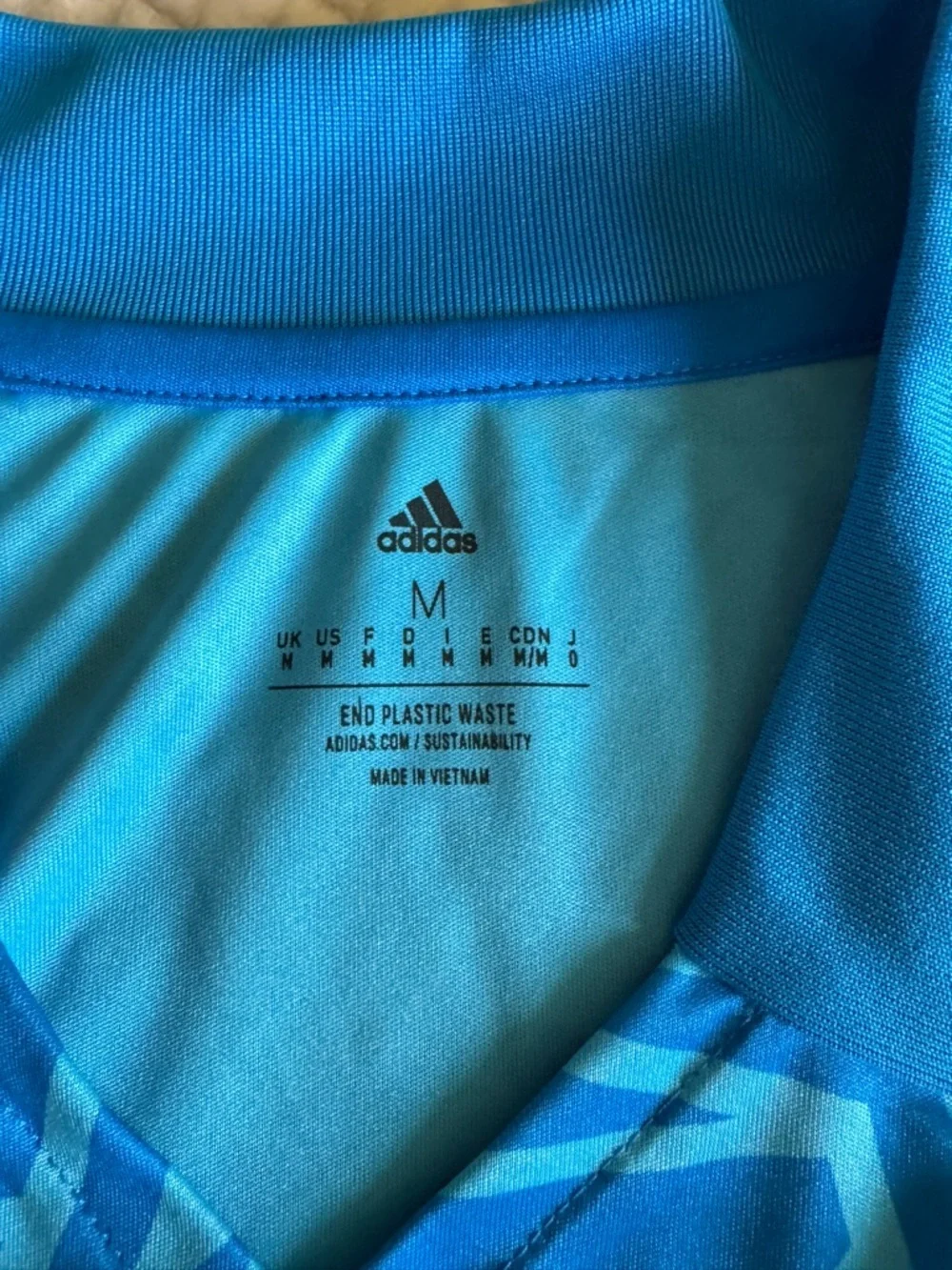 Adidas Men's Soccer Geometric Blue Jersey Medium